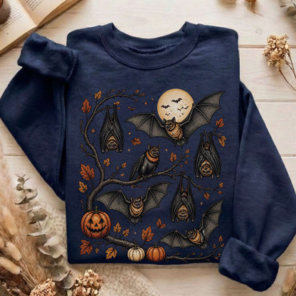 Moonlit Bats Halloween Sweatshirt