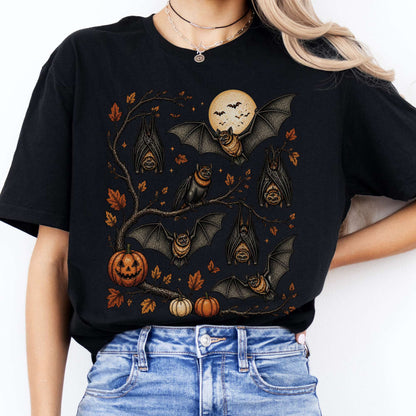 Moonlit Bats Halloween T-Shirt