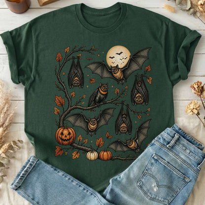 Moonlit Bats Halloween T-Shirt