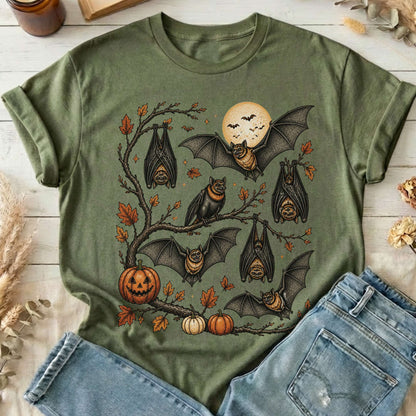 Moonlit Bats Halloween T-Shirt