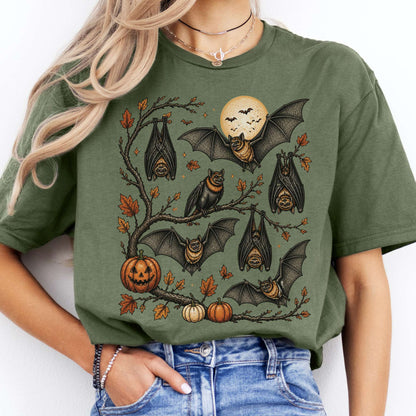 Moonlit Bats Halloween T-Shirt