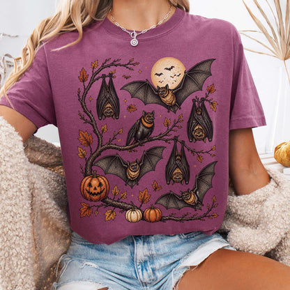 Moonlit Bats Halloween T-Shirt