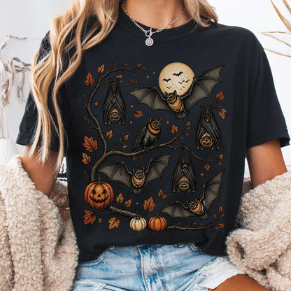 Moonlit Bats Halloween T-Shirt