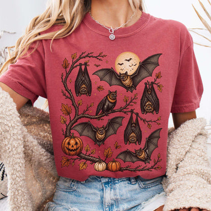Moonlit Bats Halloween T-Shirt