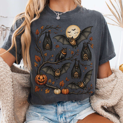 Moonlit Bats Halloween T-Shirt