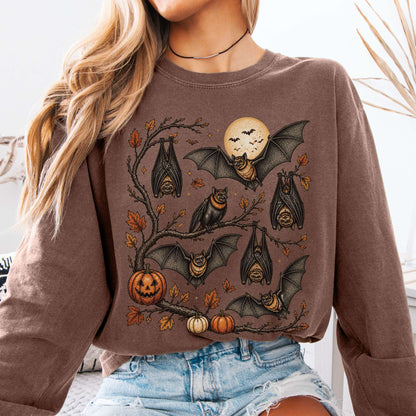 Moonlit Bats Halloween Long Sleeve