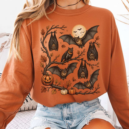 Moonlit Bats Halloween Long Sleeve