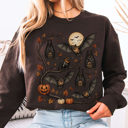 Moonlit Bats Halloween Sweatshirt