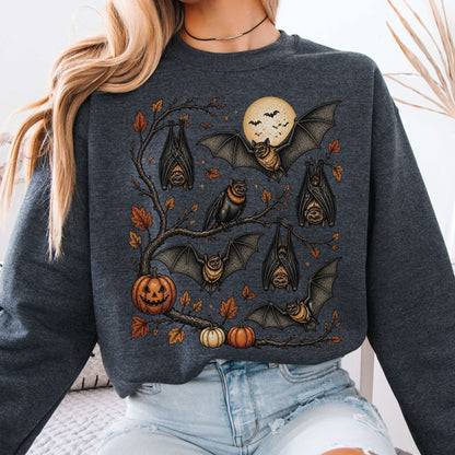 Moonlit Bats Halloween Sweatshirt