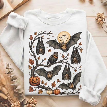 Moonlit Bats Halloween Sweatshirt