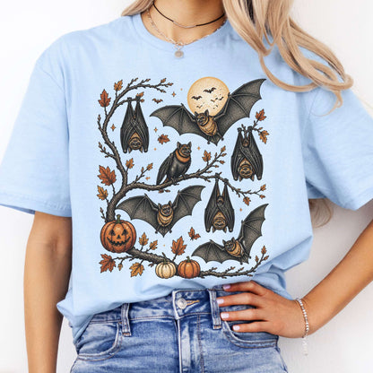 Moonlit Bats Halloween T-Shirt