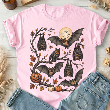 Moonlit Bats Halloween T-Shirt