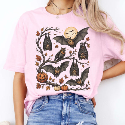 Moonlit Bats Halloween T-Shirt