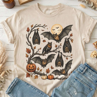 Moonlit Bats Halloween T-Shirt