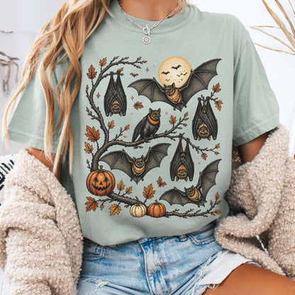 Moonlit Bats Halloween T-Shirt