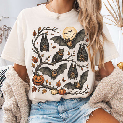Moonlit Bats Halloween T-Shirt