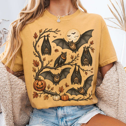 Moonlit Bats Halloween T-Shirt