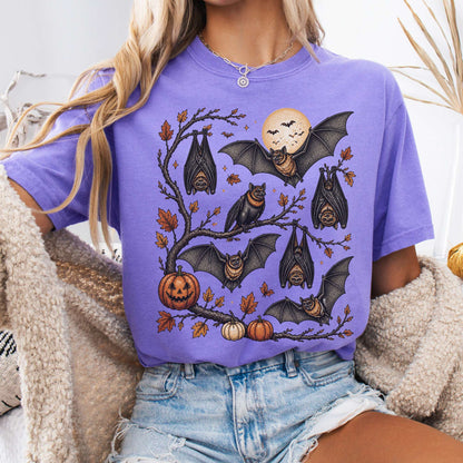 Moonlit Bats Halloween T-Shirt