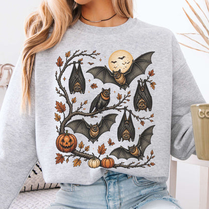 Moonlit Bats Halloween Sweatshirt