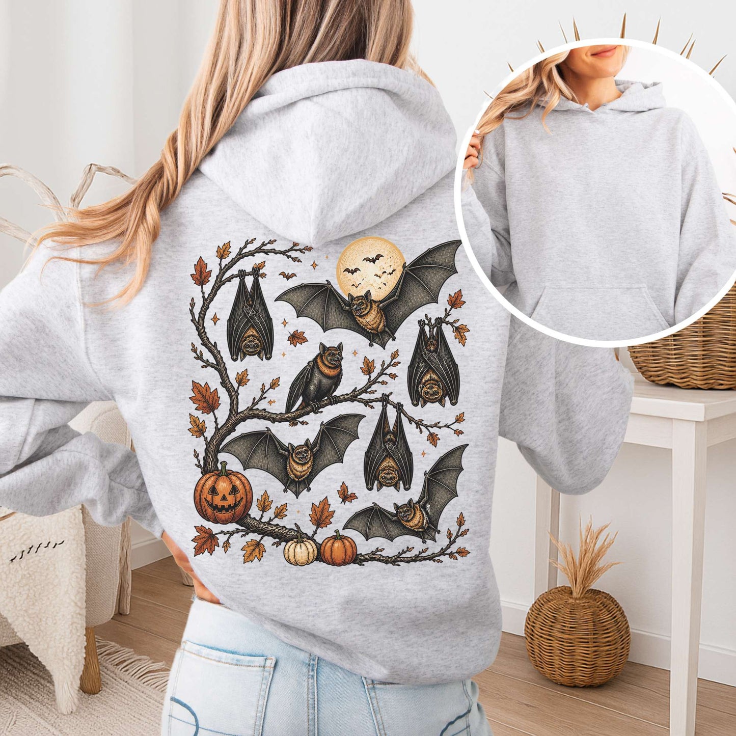 Moonlit Bats Halloween Hoodie