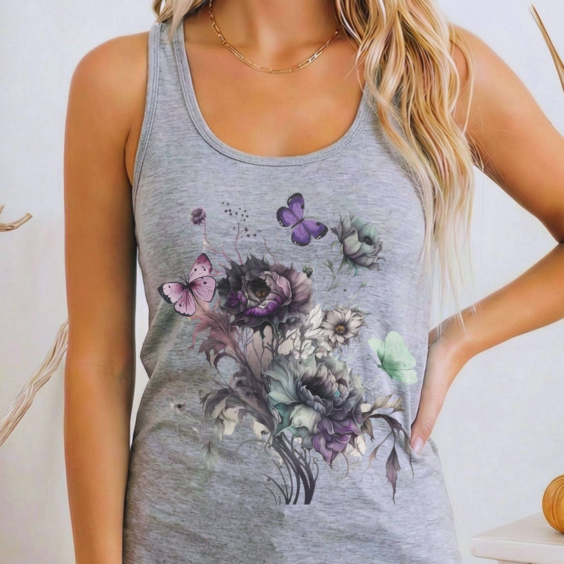 Tank Top Heather Grey / XS Witchy Whimsigoth Women's Racerback Tank Top The Mystic Eden