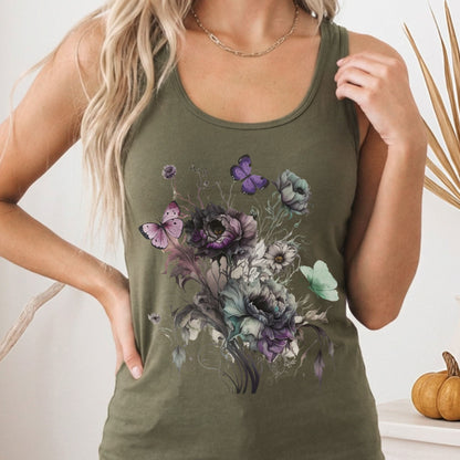 Tank Top Solid Military Green / XS Witchy Whimsigoth Women's Racerback Tank Top The Mystic Eden