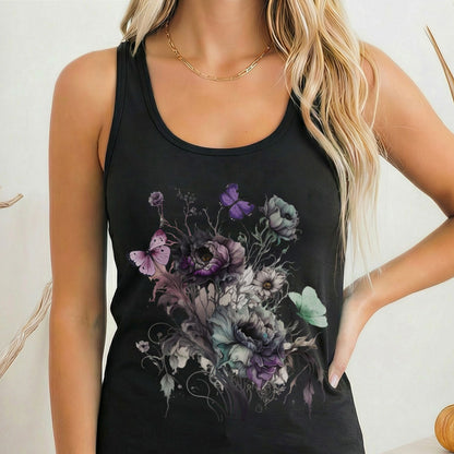 Tank Top Solid Black / XS Witchy Whimsigoth Women's Racerback Tank Top The Mystic Eden
