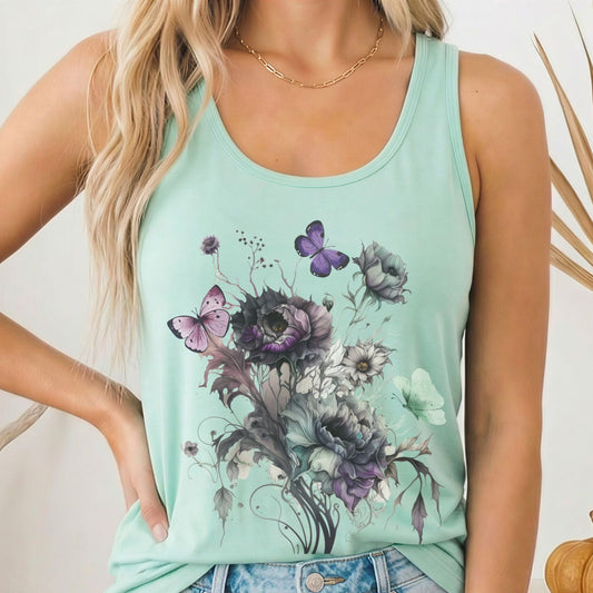 Tank Top Solid Mint / XS Witchy Whimsigoth Women's Racerback Tank Top The Mystic Eden