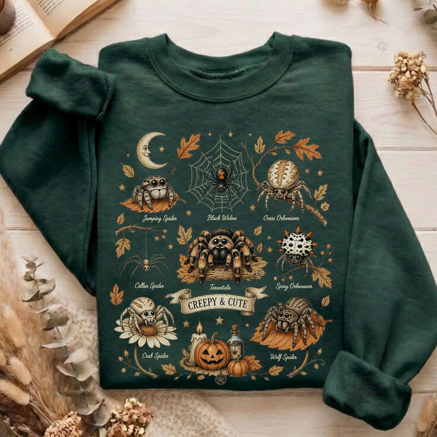 Creepy & Cute Arachnids Halloween Sweatshirt