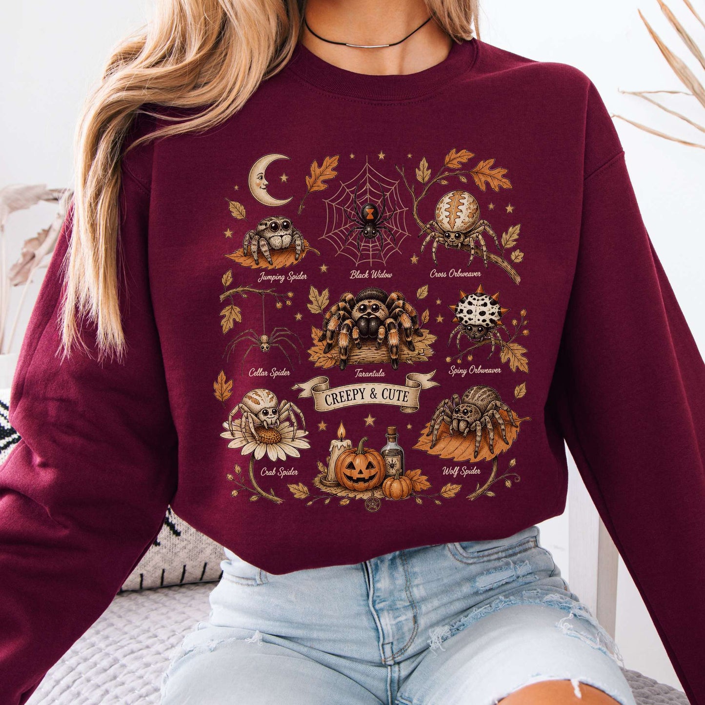 Creepy & Cute Arachnids Halloween Sweatshirt