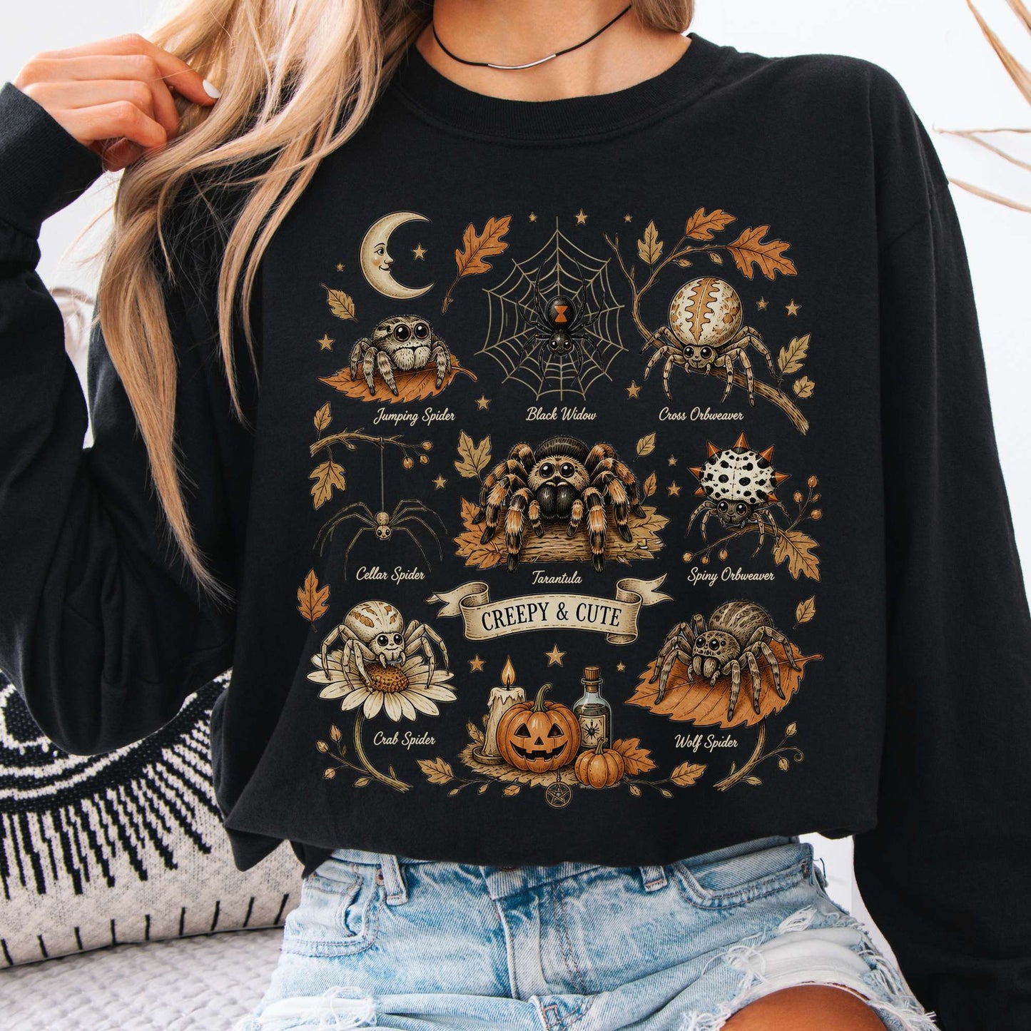 Creepy & Cute Arachnids Halloween Long Sleeve