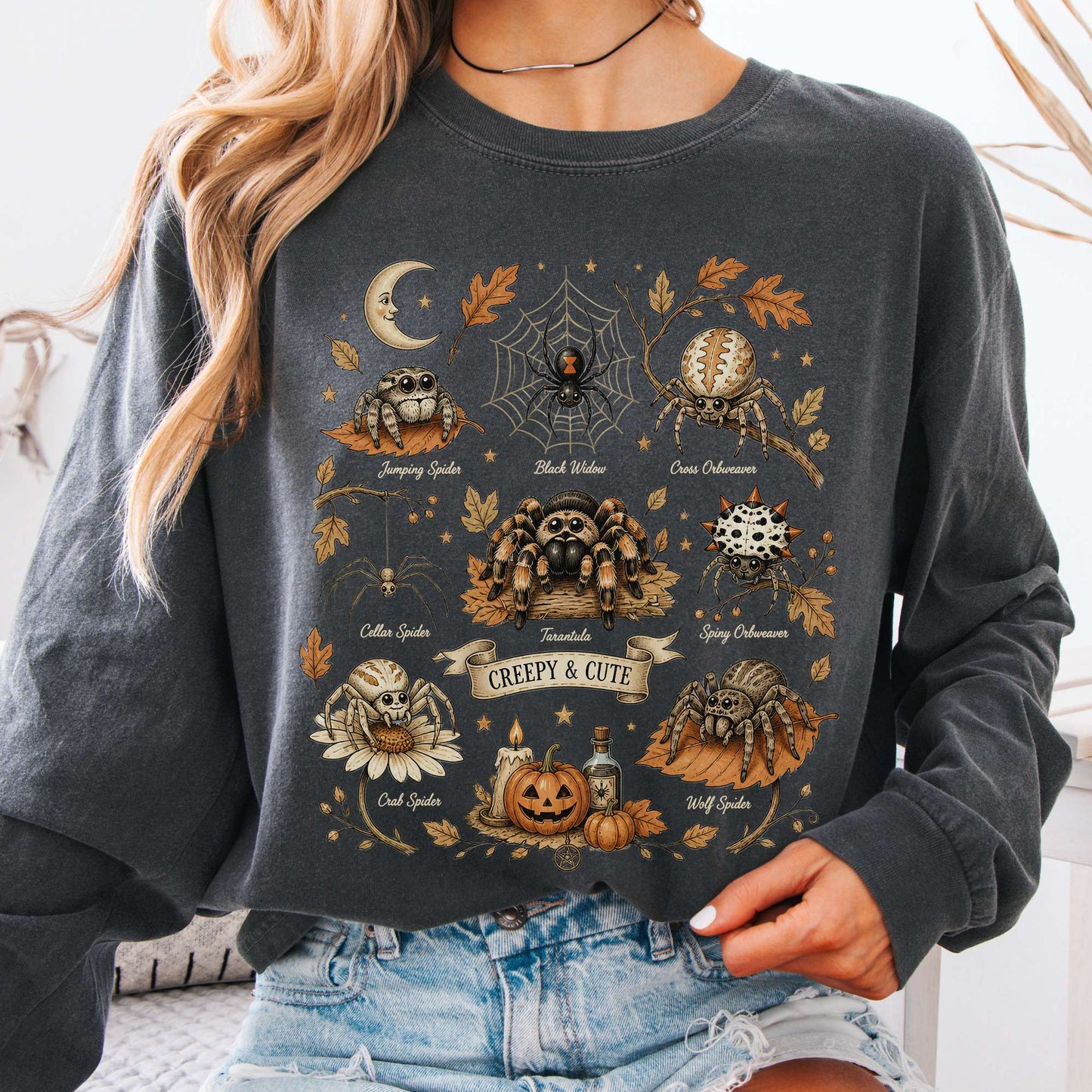 Creepy & Cute Arachnids Halloween Long Sleeve