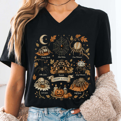 Creepy & Cute Arachnids Halloween V-Neck