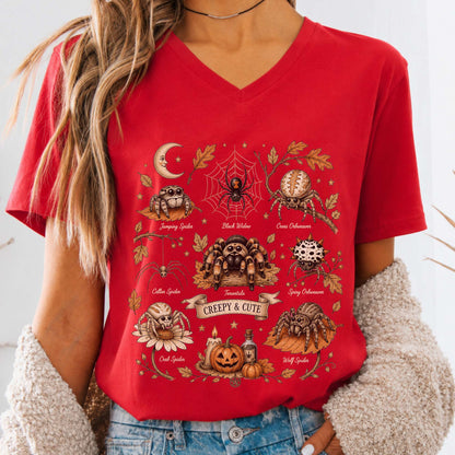 Creepy & Cute Arachnids Halloween V-Neck