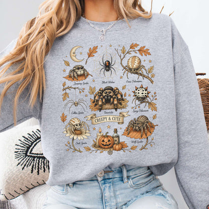 Creepy & Cute Arachnids Halloween Sweatshirt