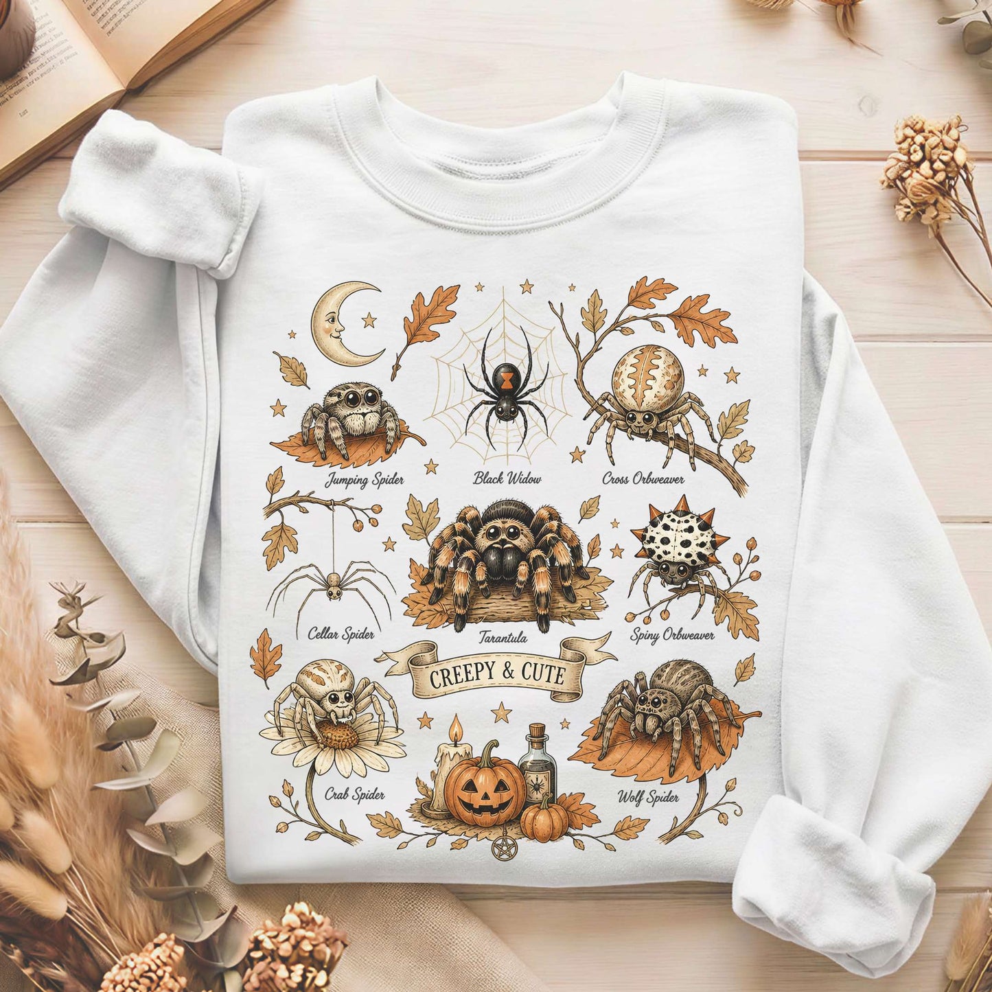 Creepy & Cute Arachnids Halloween Sweatshirt