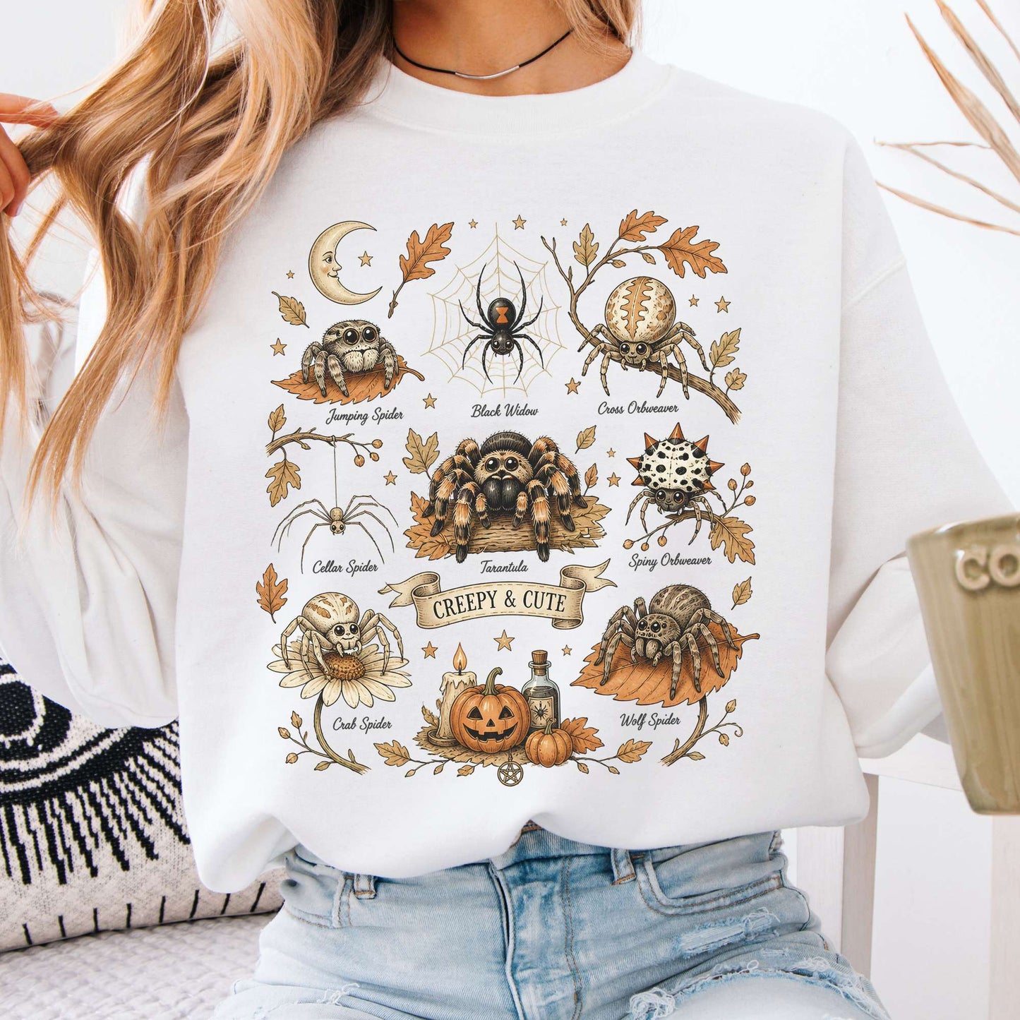 Creepy & Cute Arachnids Halloween Sweatshirt