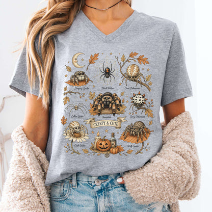 Creepy & Cute Arachnids Halloween V-Neck