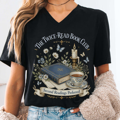 The Twice-Read Book Club Literary V-Neck