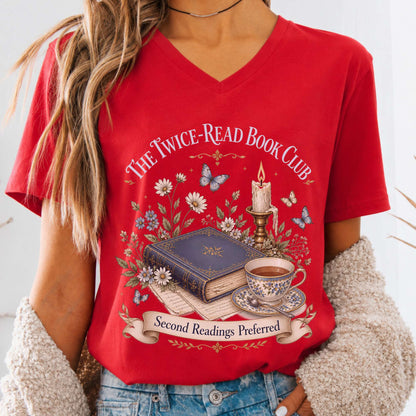 The Twice-Read Book Club Literary V-Neck