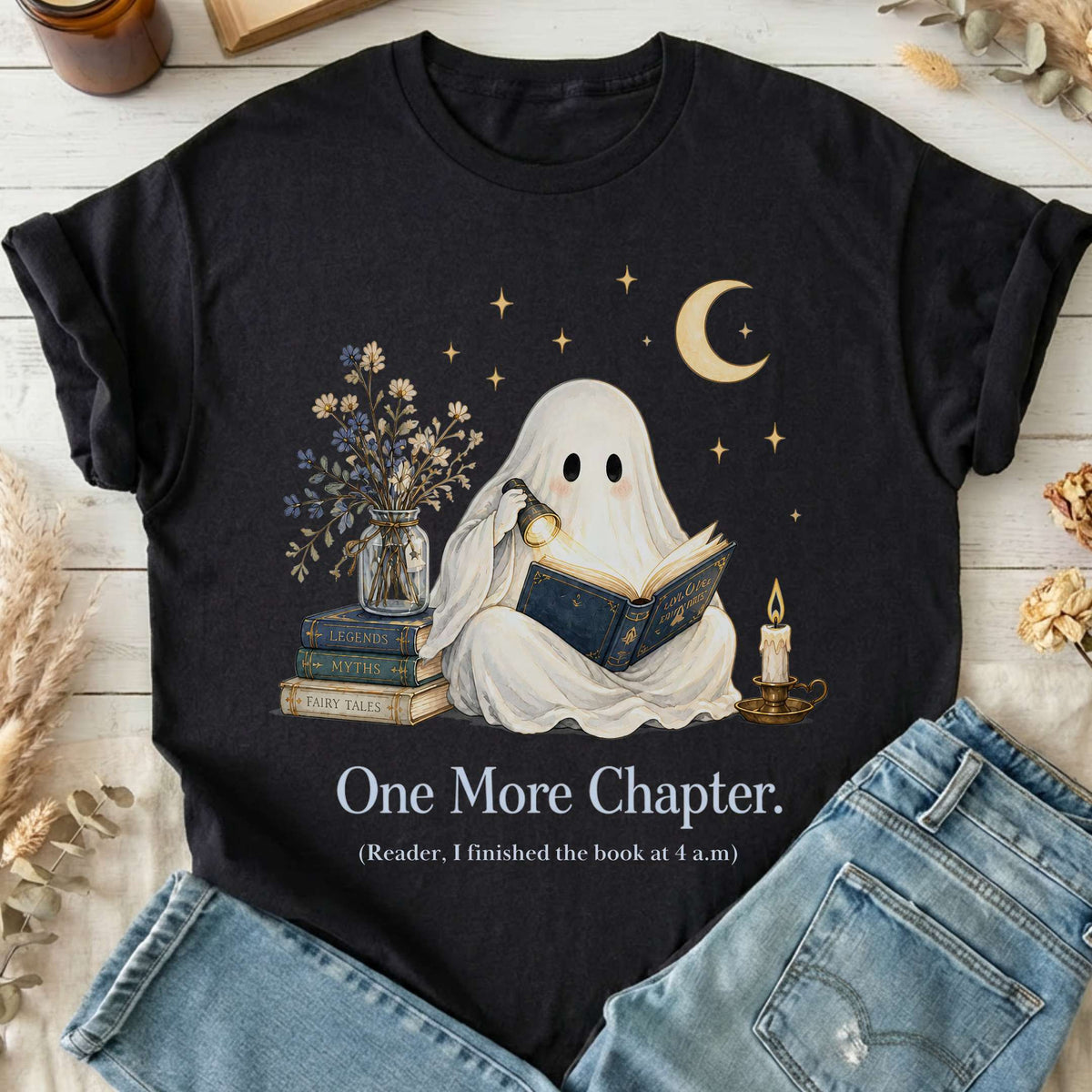 One More Chapter Ghost Reader T-Shirt