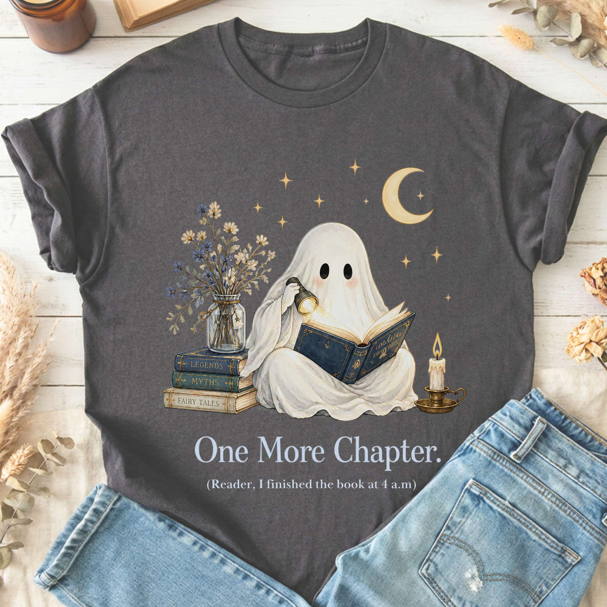 One More Chapter Ghost Reader T-Shirt