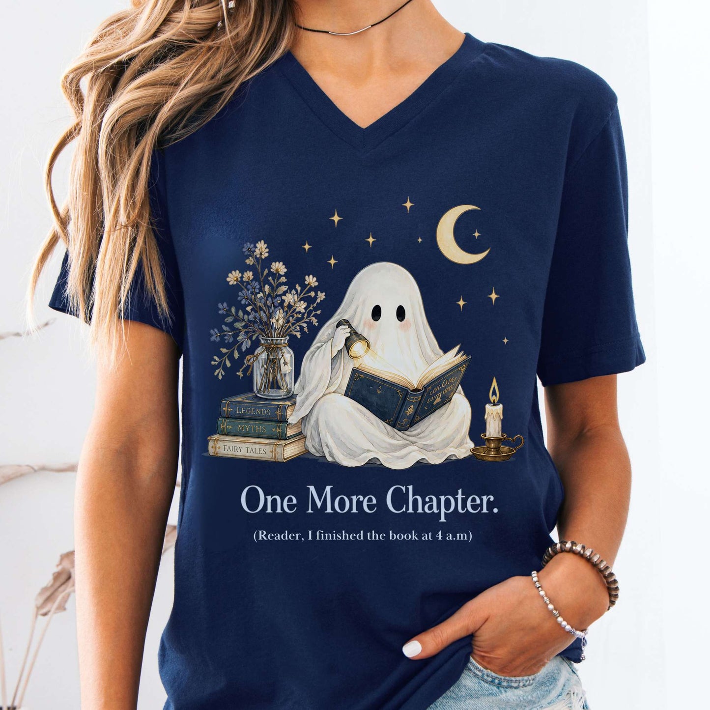 One More Chapter Ghost Reader V-Neck