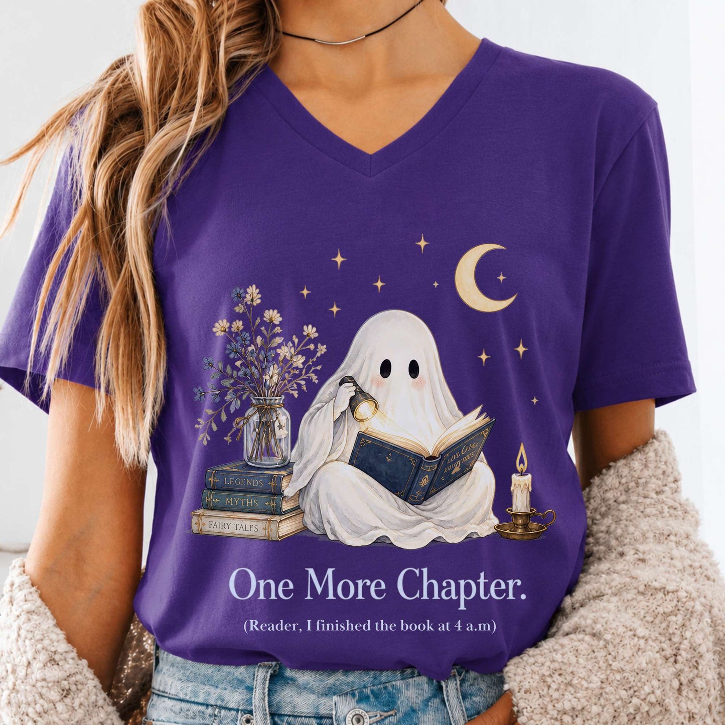 One More Chapter Ghost Reader V-Neck