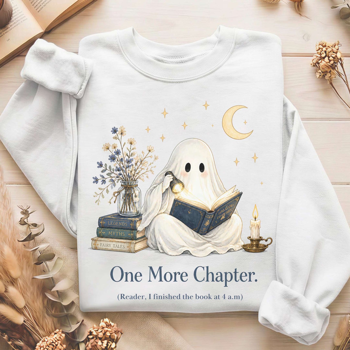 One More Chapter Ghost Reader Sweatshirt