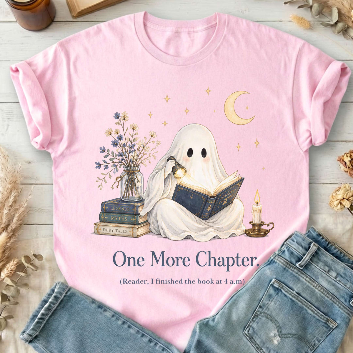 One More Chapter Ghost Reader T-Shirt