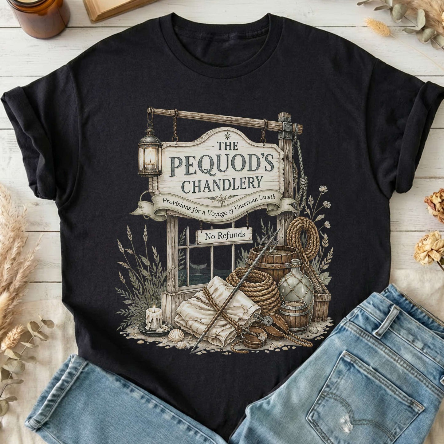 The Pequod's Chandlery Moby-Dick Literary T-Shirt