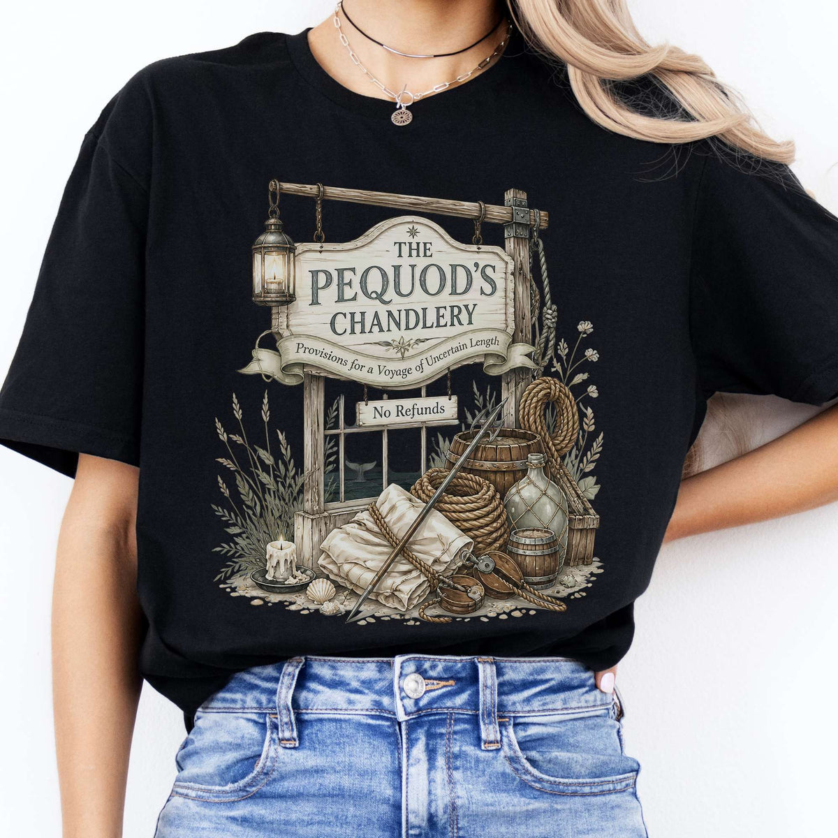 The Pequod's Chandlery Moby-Dick Literary T-Shirt