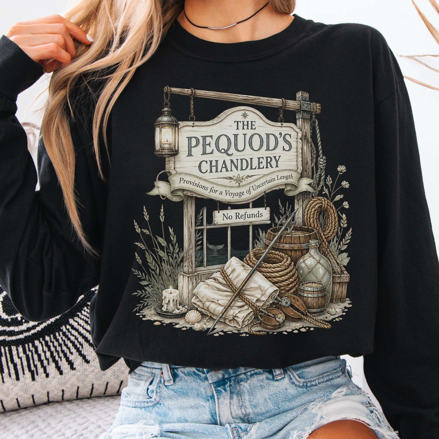 The Pequod's Chandlery Moby-Dick Literary Long Sleeve
