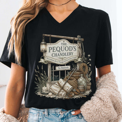 The Pequod's Chandlery Moby-Dick Literary V-Neck